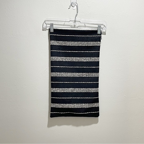 BALLARD DESIGNS Black Textured Stripe BEKAH Pillow Cover Sham USA Made 12” X 20” - Picture 1 of 4